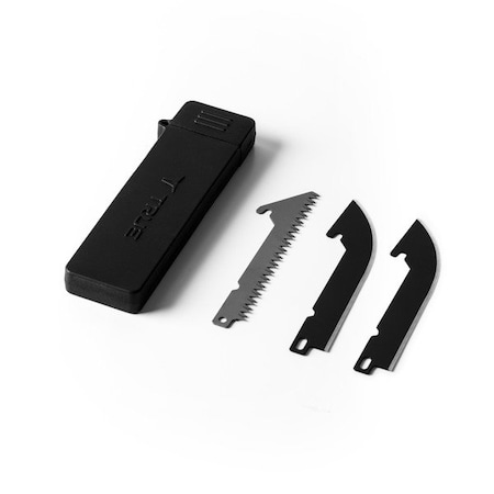 True Brands Swift Edge Replacement Blade Pack 3 pieces 3.5 in Saw, 3.5 in Drop Point with Case TRU-FMK-1007